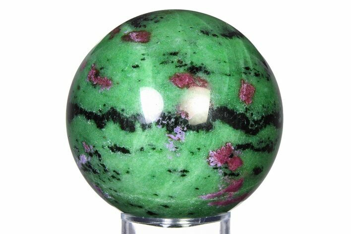 Polished Ruby Zoisite Sphere - Tanzania #315096